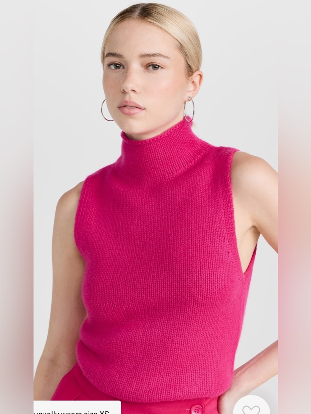 Sablyn Sleeveless Cashmere Top in Fuchsia